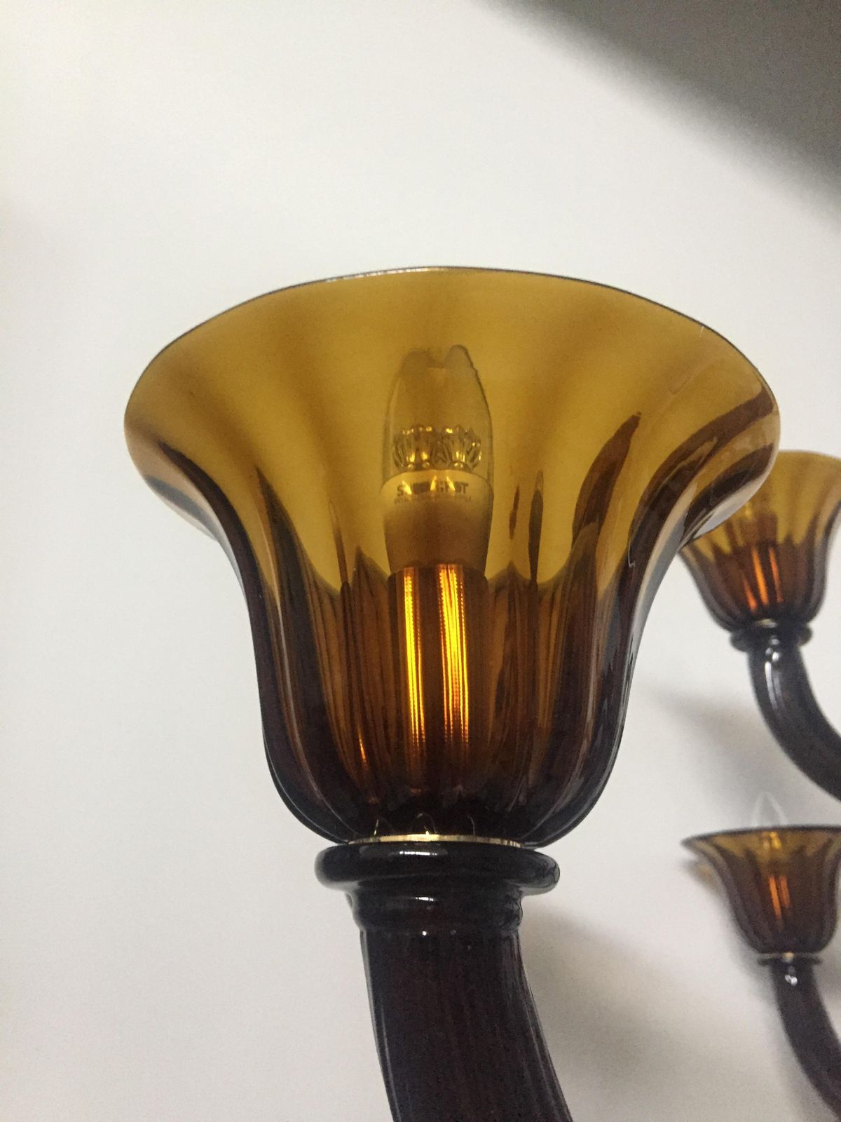 Murano Glass Chandelier In Fume Color, Very Rare And Impressive Custom photo vinterior