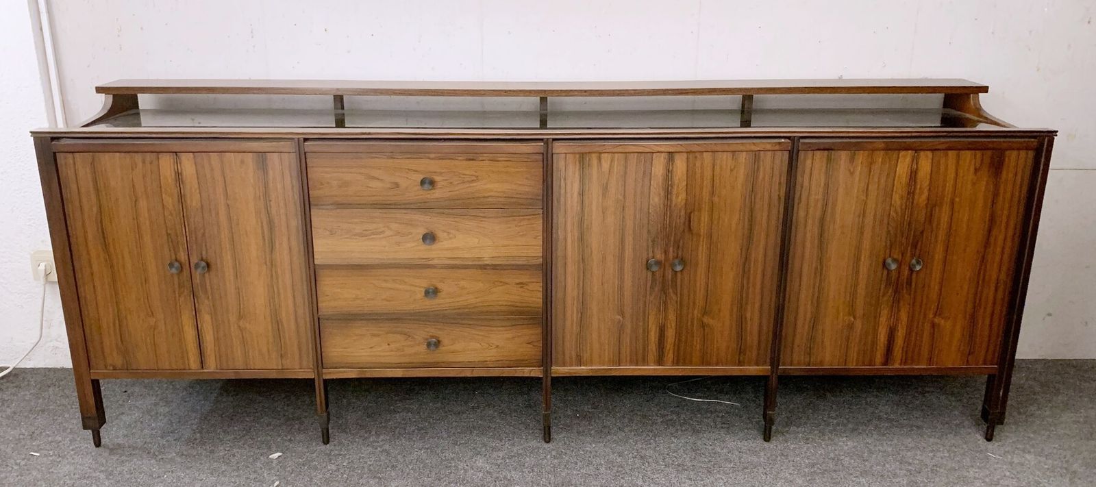 Mid Century Modern Sideboard With Black Mirrored Top By Carlo Di Carli For Luigi Sormani photo furniture
