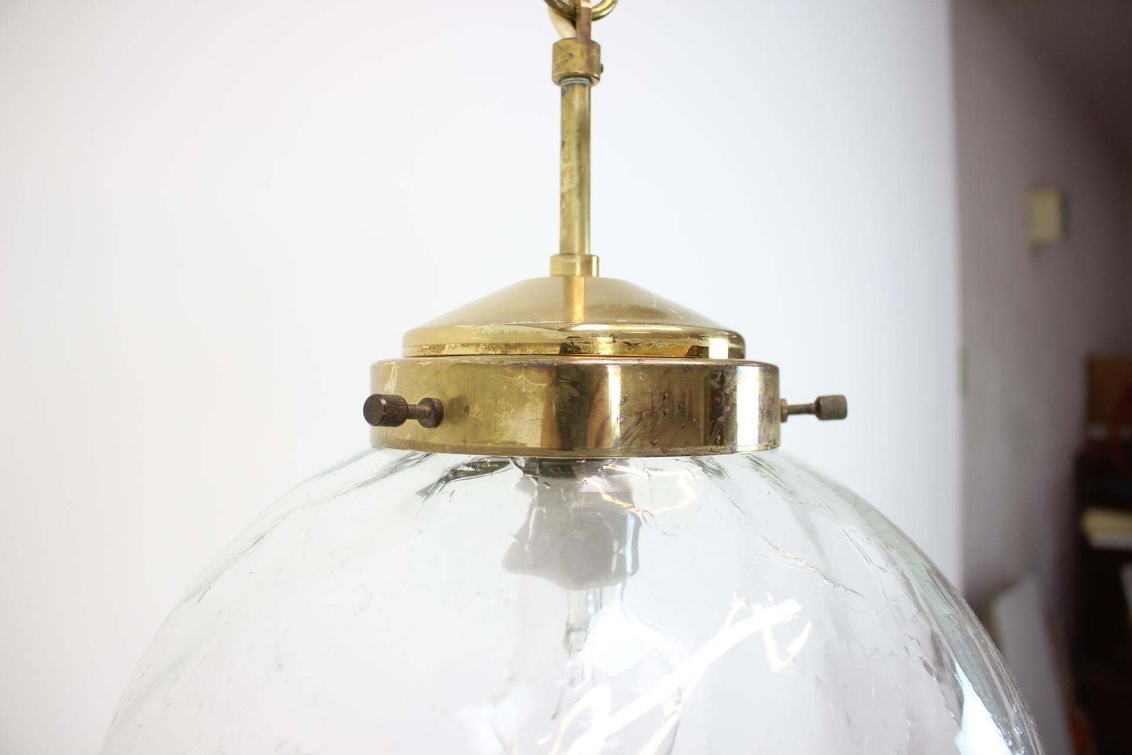 Mid Century Big Glass Pendant/Kamenicky Senov, 1970's photo vinterior
