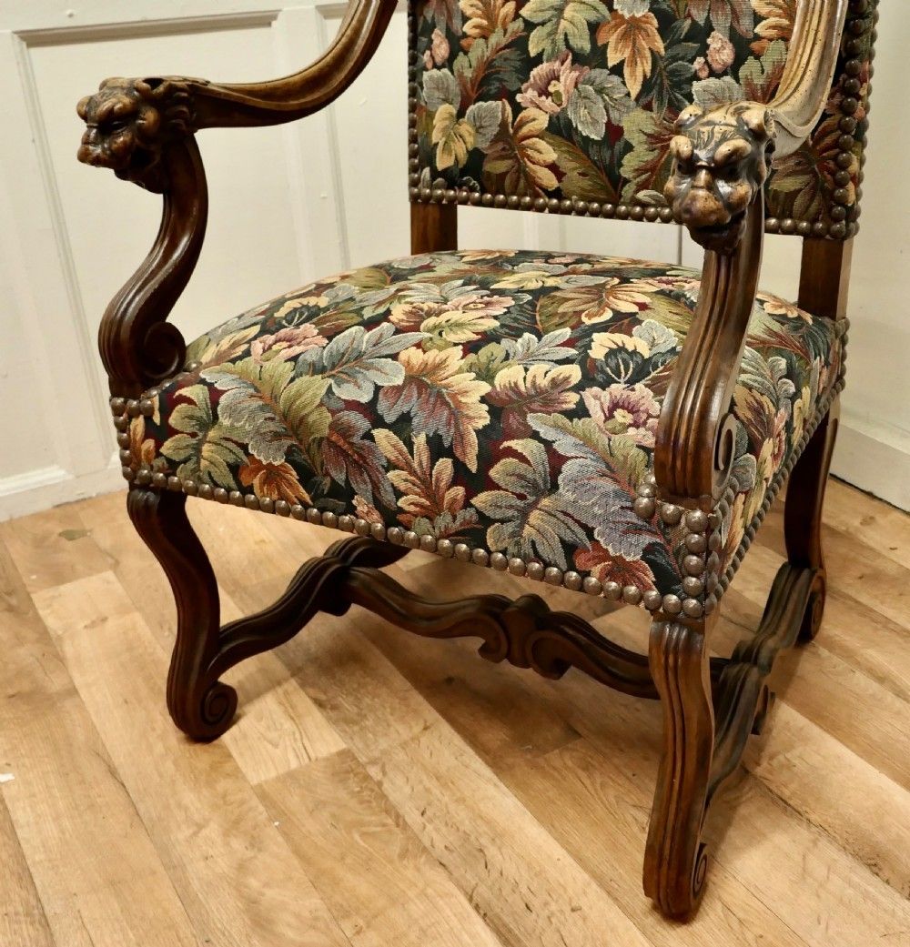2280.0 A Pair Of French Arts And Crafts Gothic Walnut Library Chairs photo