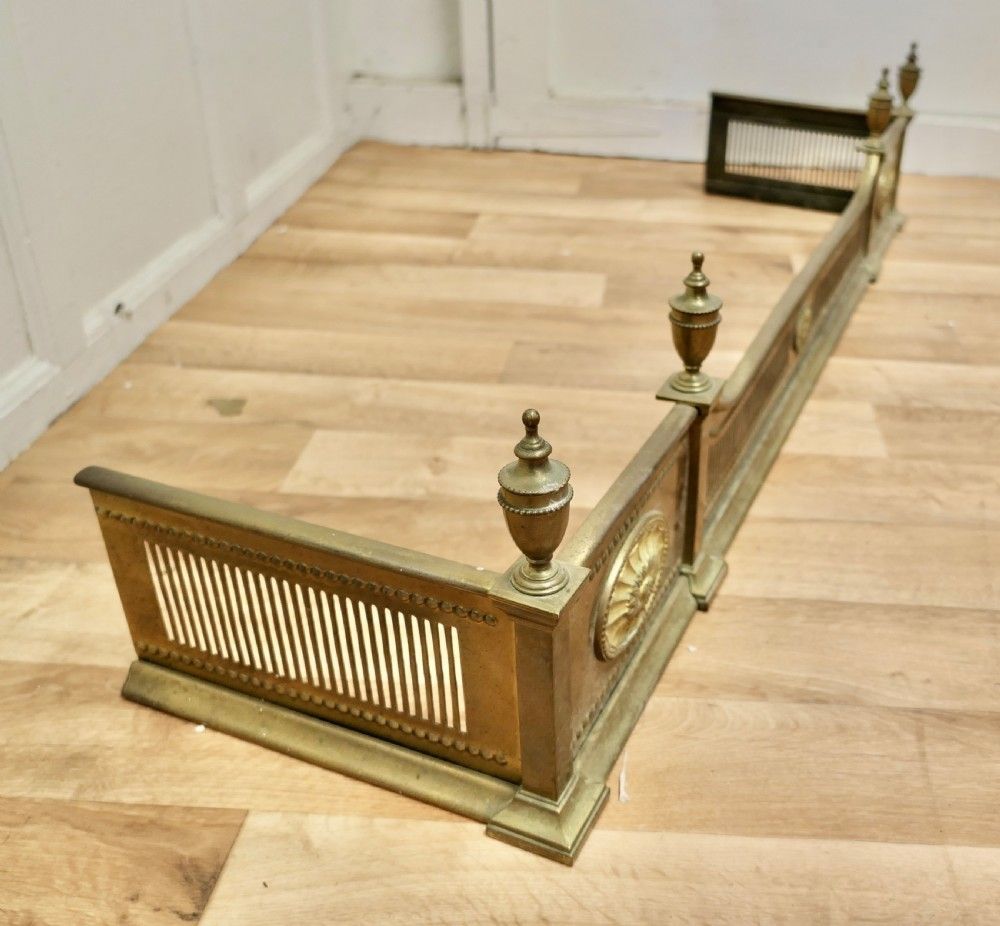 Large Victorian Regency Style Pierced Brass Fender photo 690.0
