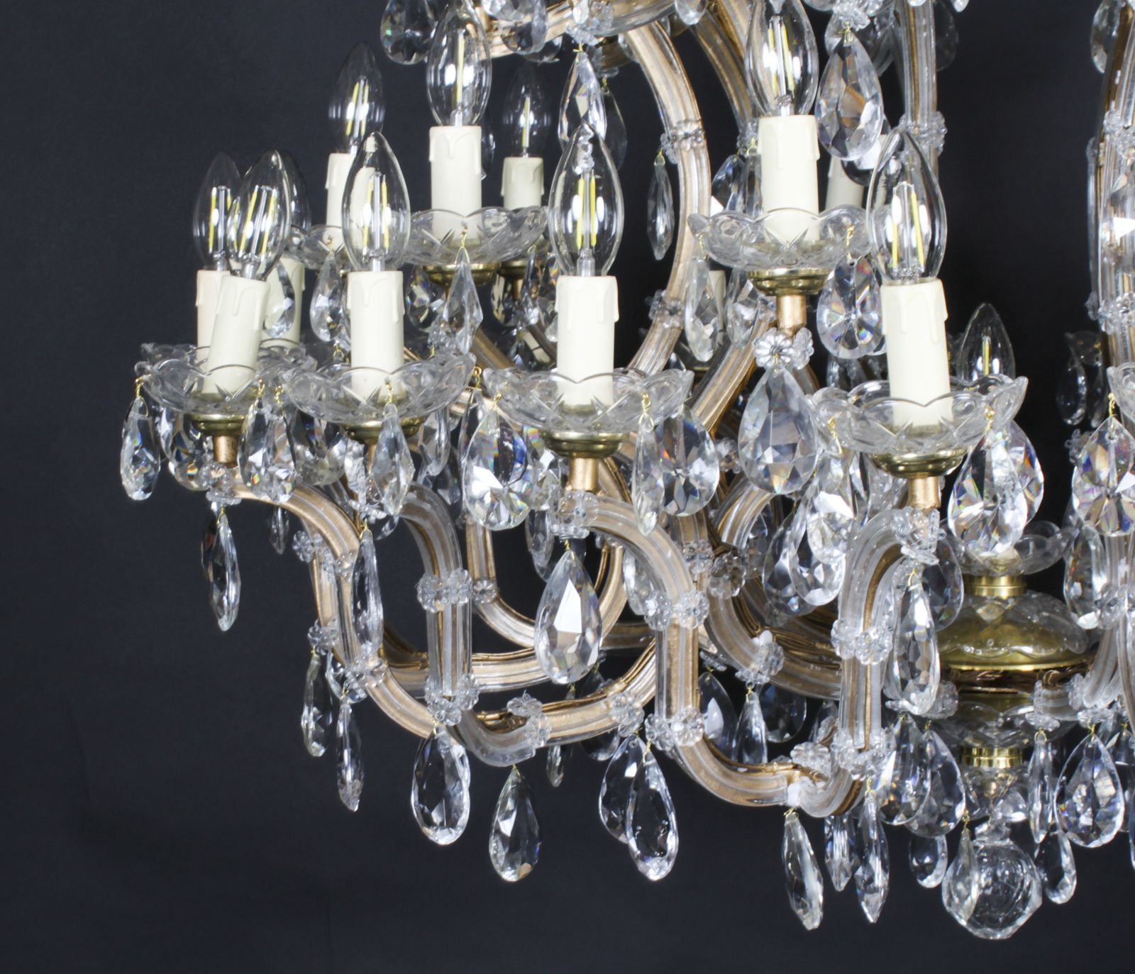 Antique English 41 Light Ballroom Crystal Chandelier C1920 photo vinterior