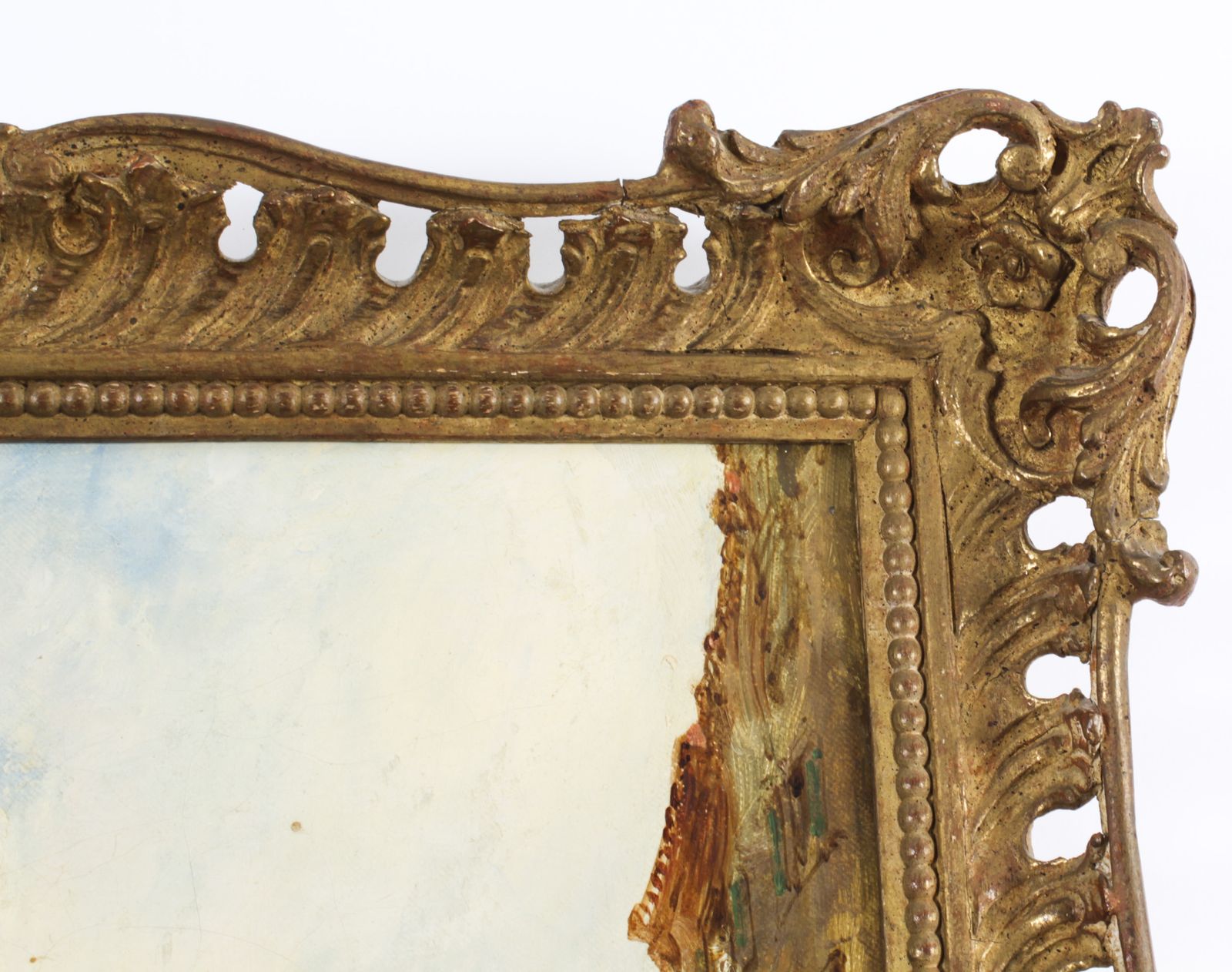 photo furniture Antique Oil Painting View Of San Simeone Piccolo J.Vivian 19th C