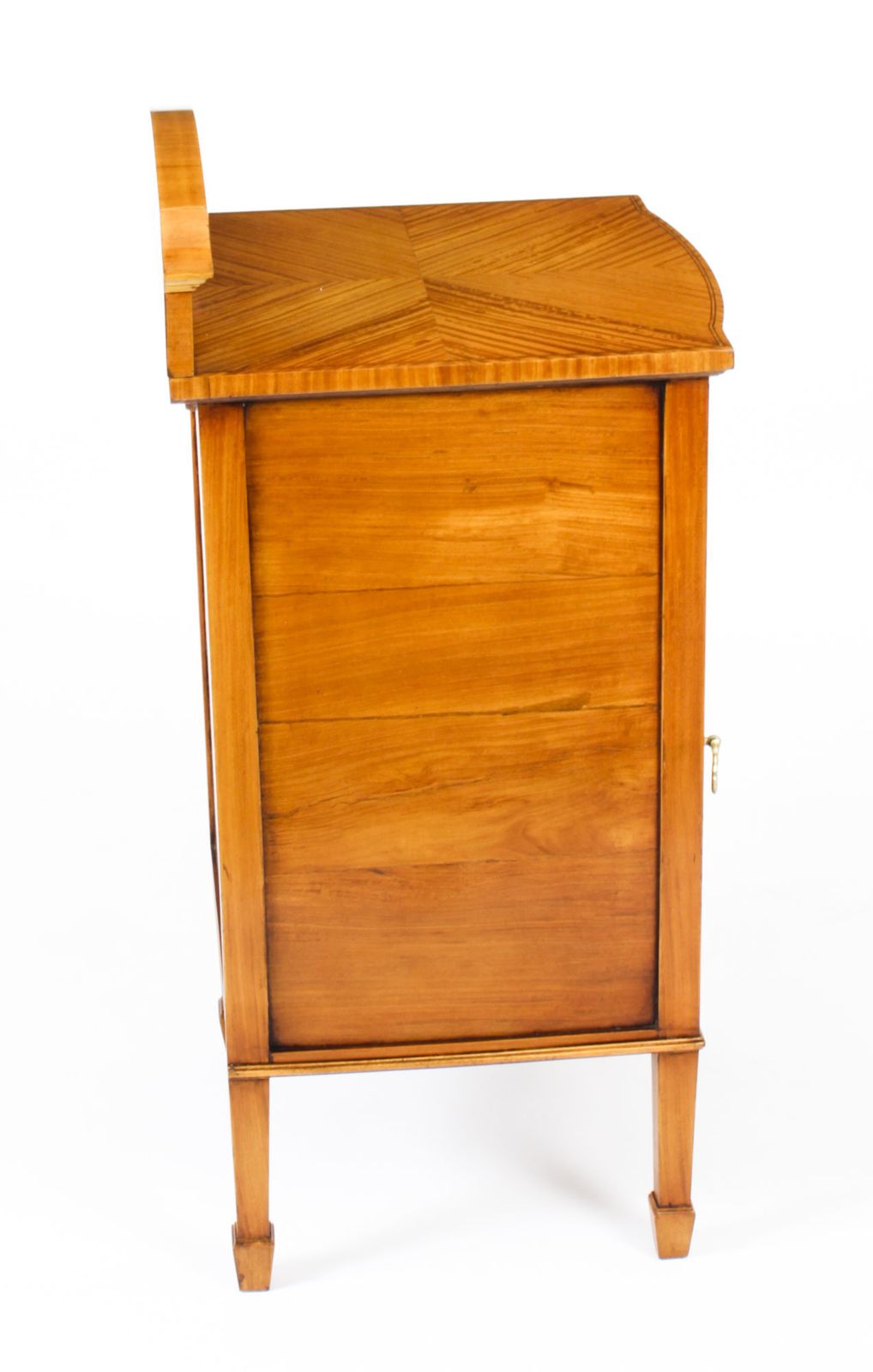 photo vinterior Antique Satinwood & Inlaid Bedside Cabinet C.1880 19th Century