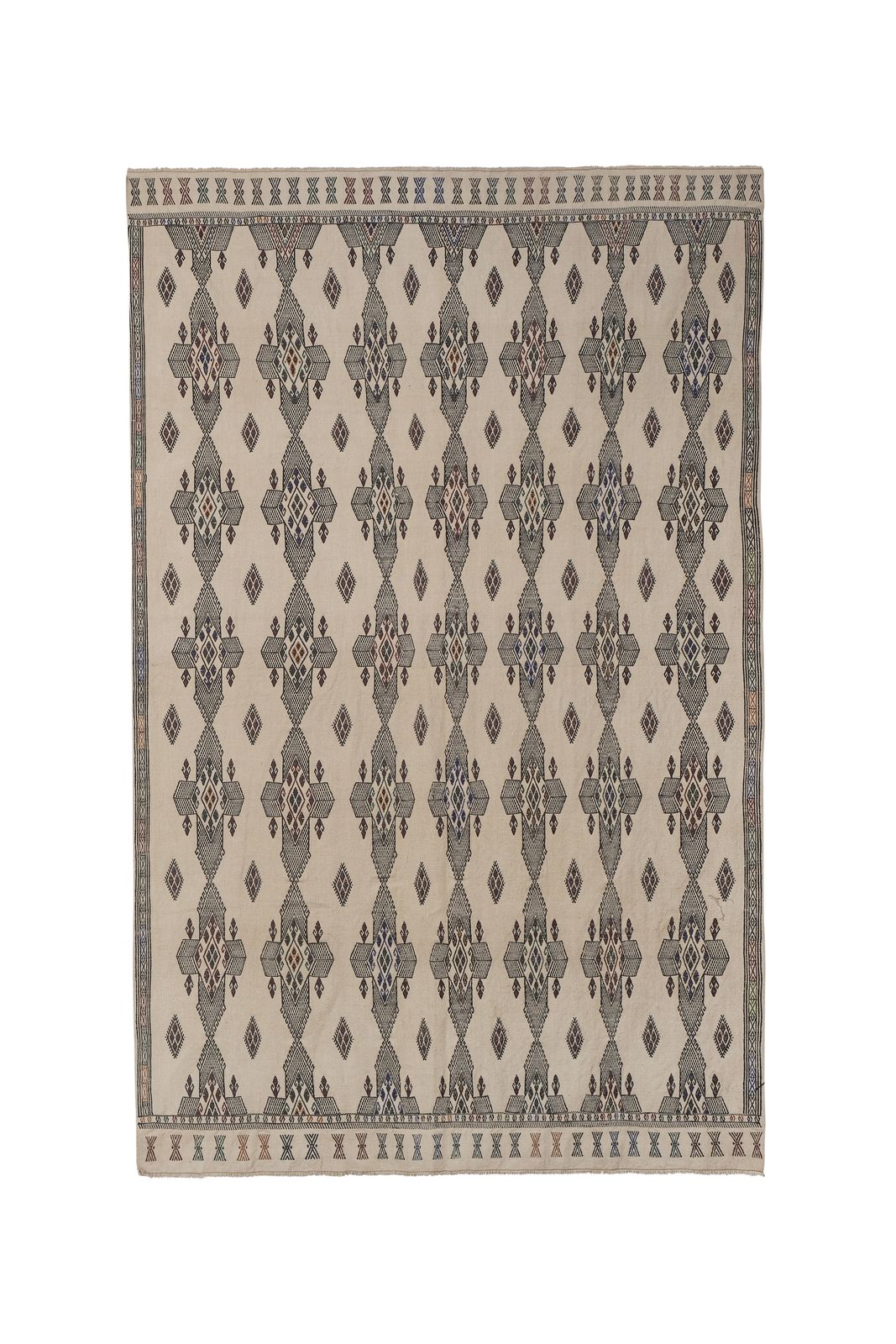 Handwoven Floral Pattern Needlepoint Kids Kilim Rug