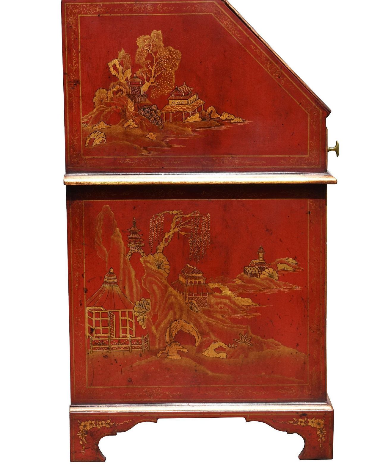 18th Century Lacquer And Gilt Chinoiserie Bureau Bookcase photo Furniture
