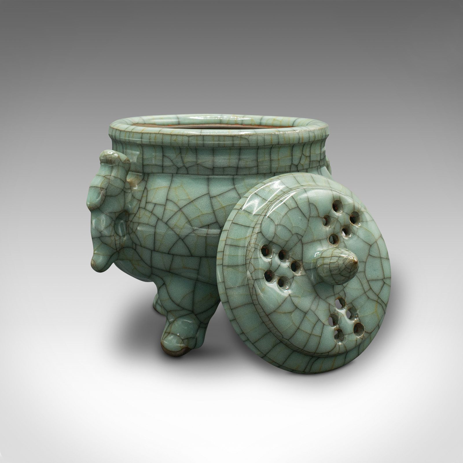 Vintage Censer, Chinese, Celadon, Incense Burner, Circa 1940 photo furniture