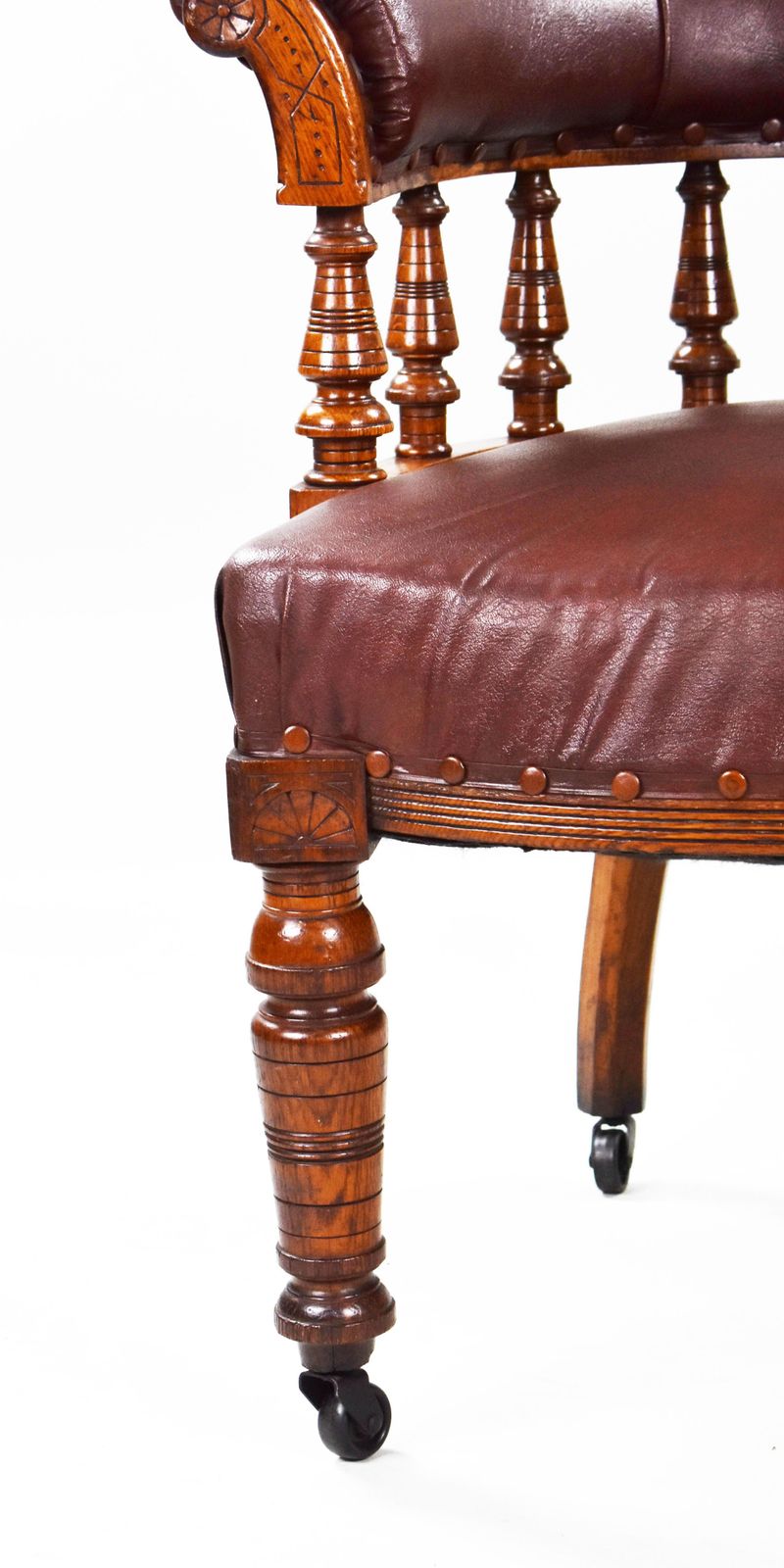 19th Century, English Victorian Oak Armchair photo vintage