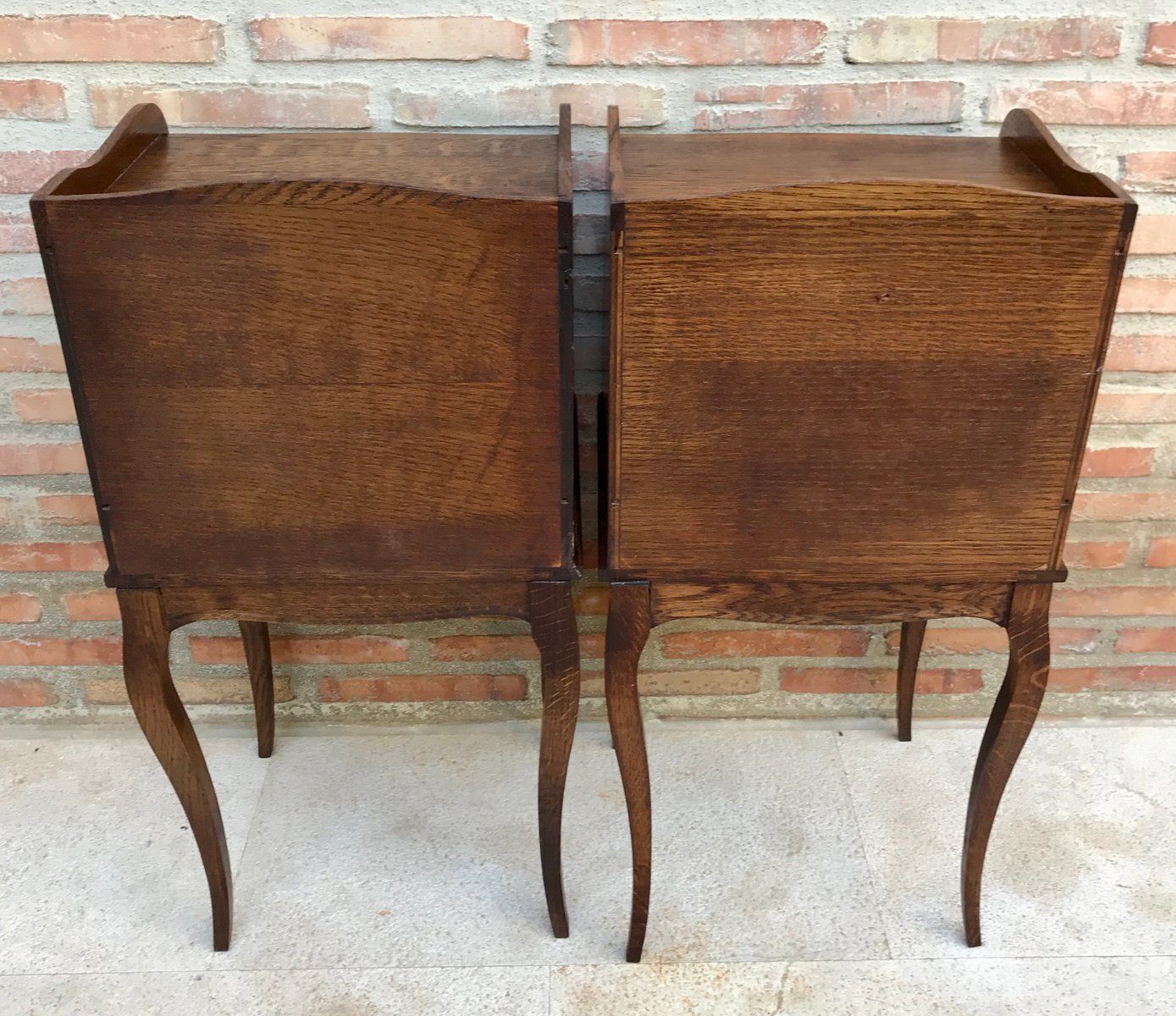 French Louis XV Style Nightstands In Walnut With Drawer And Open Self, 1960s, Set Of 2 photo vintage