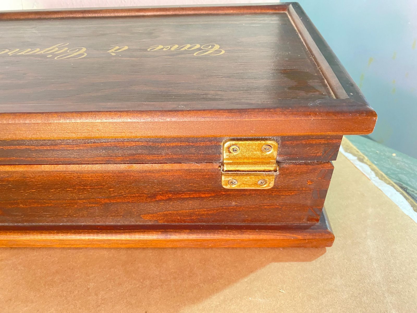 Cigar Humidor, Ebony Macassar Cigar Box, France 1960, Brown Color photo vinterior