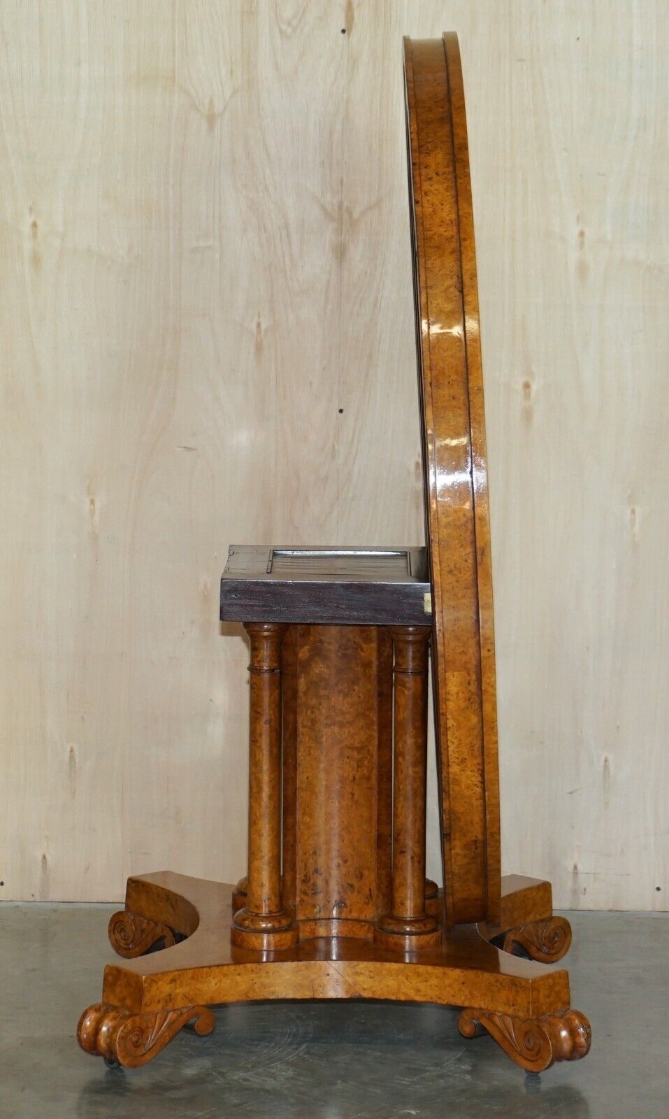 Furniture Exquisite Important Burr Walnut Tilt Top Dining Occasional Table Stunning Base photo