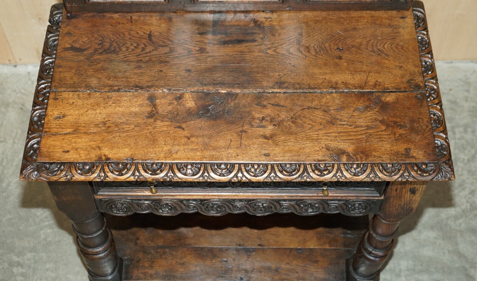 Antique 18th Century Circa 1720 Gothic Jacobean Hall Console Table Single Drawer photo 2850.0