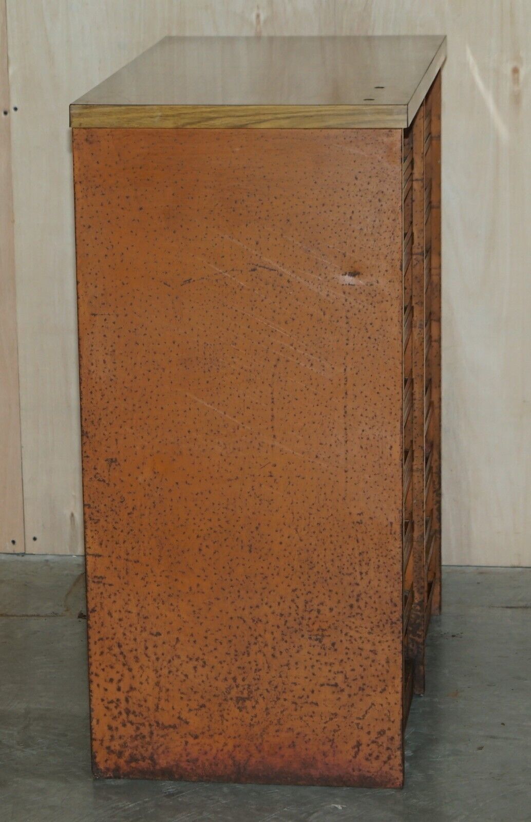 Antique Industrial Metal Workers Chest Of Drawers For Screws Nuts And Bolts photo vintage
