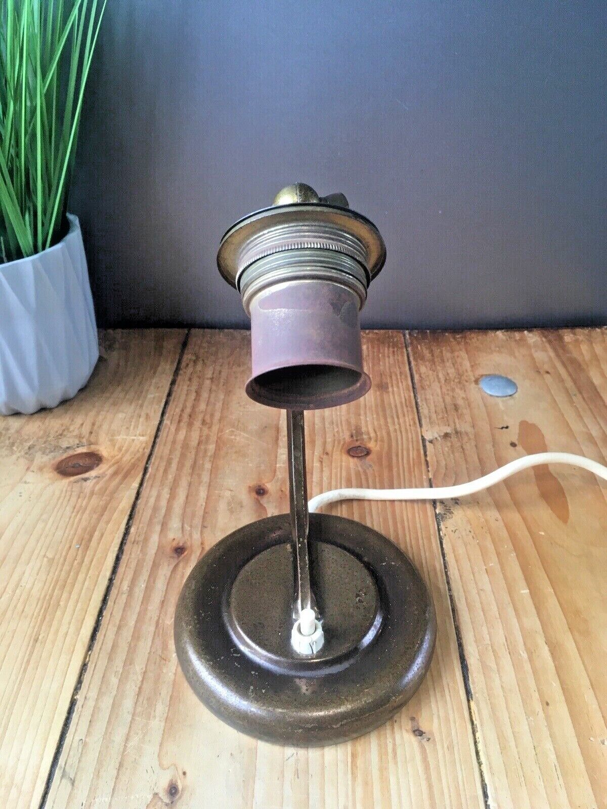 Art Deco Articulated European Bronze Tone Push Switch Bedside Table / Desk Lamp photo 69.0