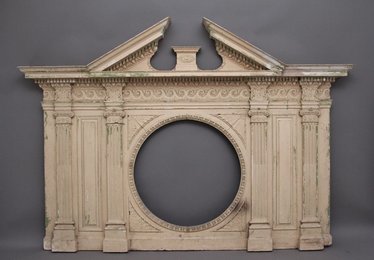 Superb Quality Antique 18th Century Painted Pine Overmantle
