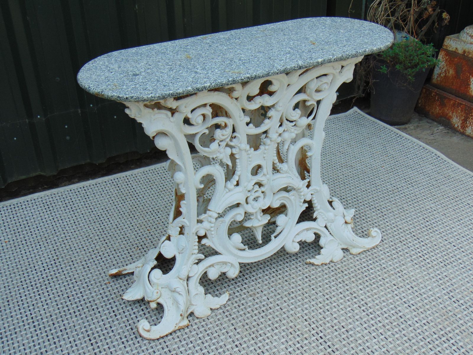 Victorian Cast Iron Marble Topped Table photo furniture