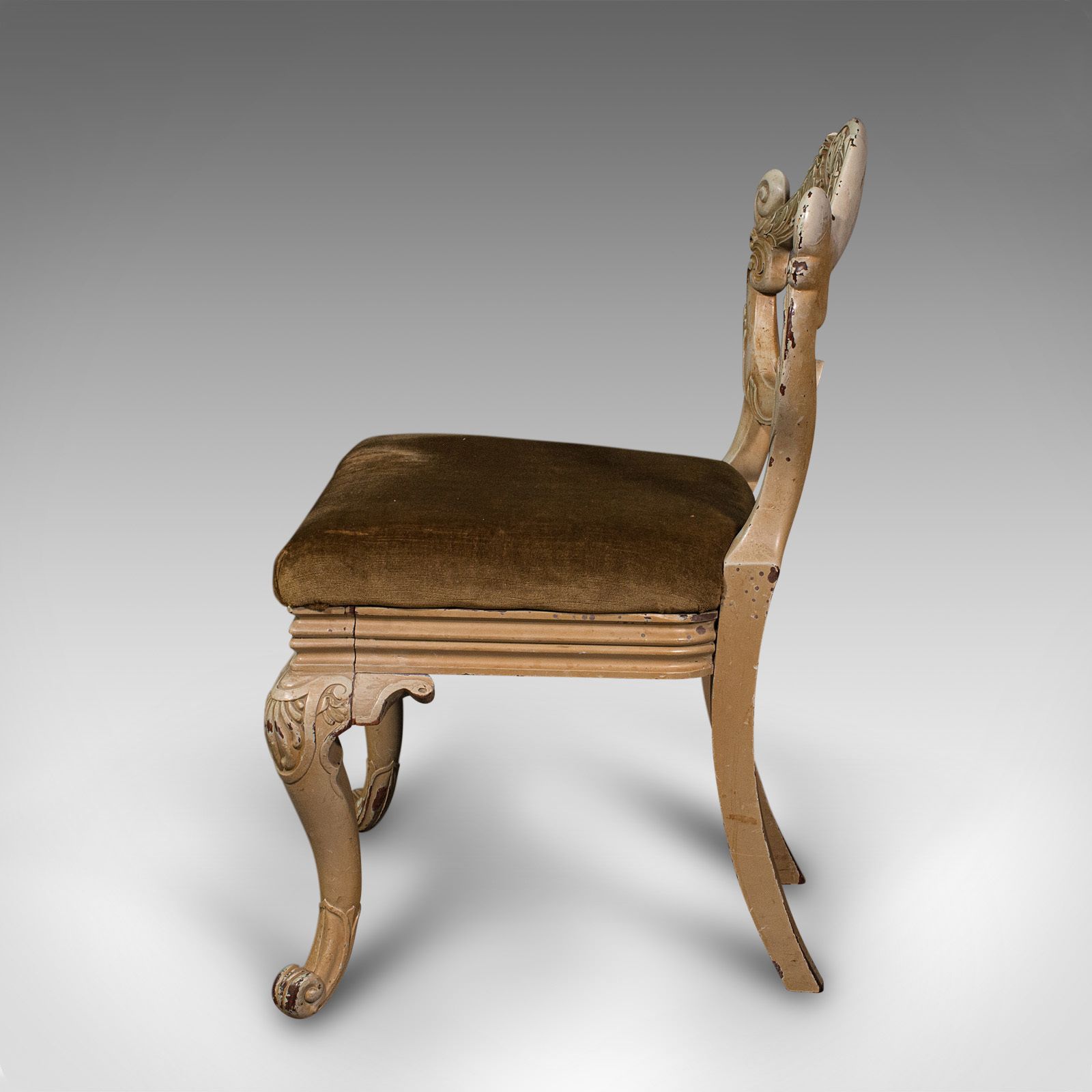 Pair Of Antique Side Chairs, French, Painted, Hall, Occasional Seat photo 1495.0