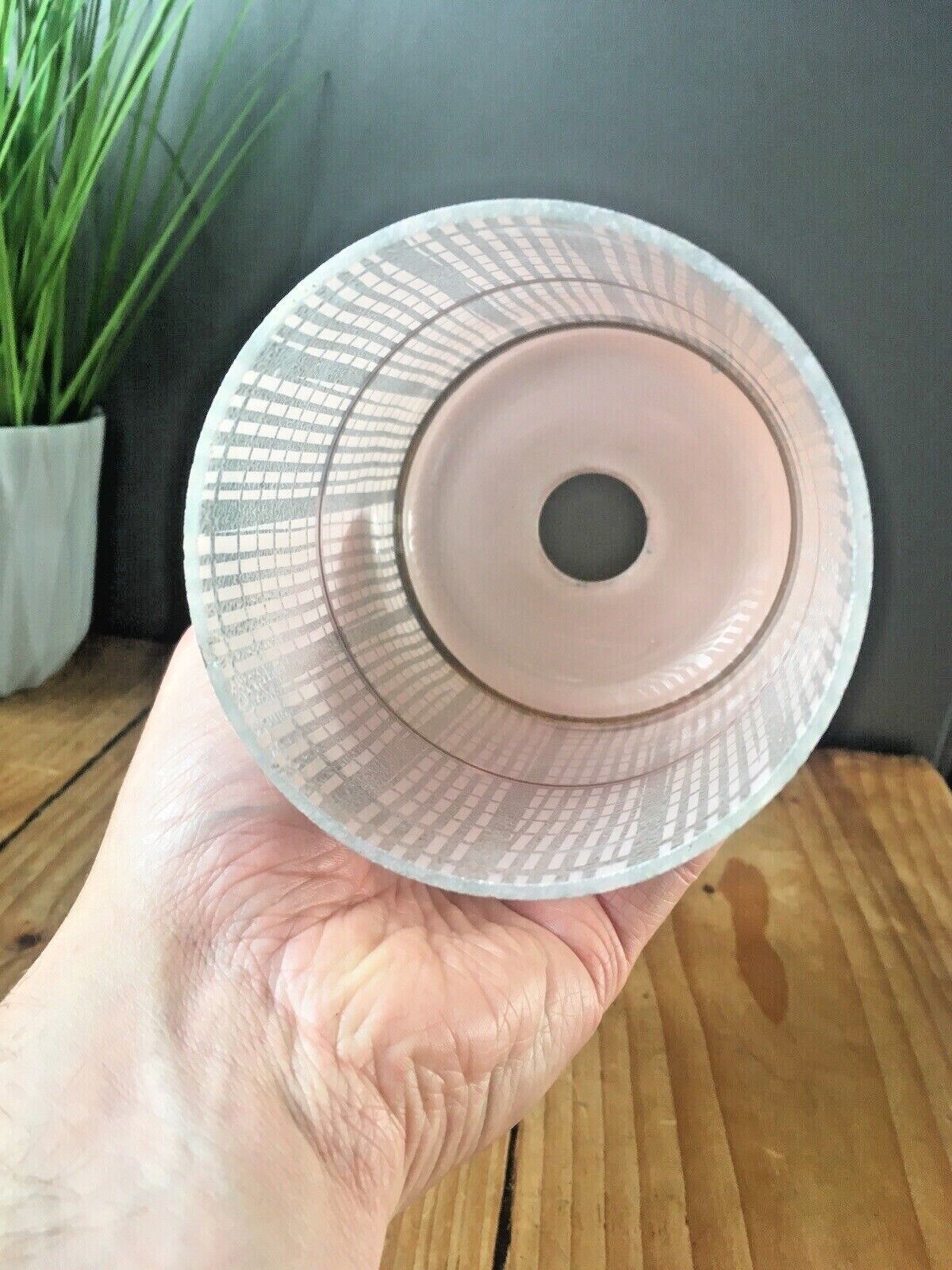 Art Deco Style Pink Crosshatch Mesh Banded Light Lamp Shade Vintage Retro 70's photo vintage