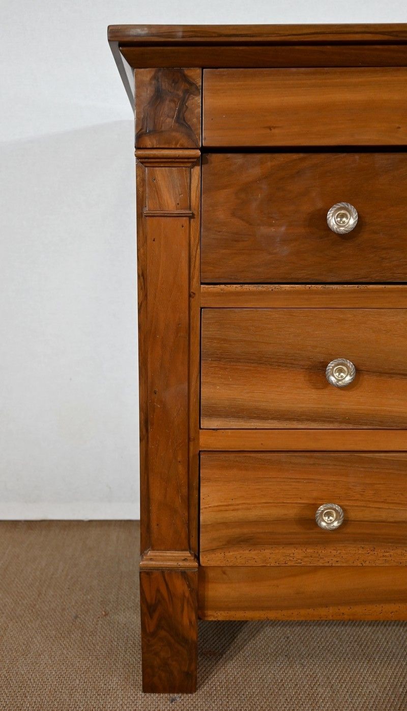 3950.05 Small Chest Of Drawers In Solid Walnut, Directoire Period   Early 19th Century photo