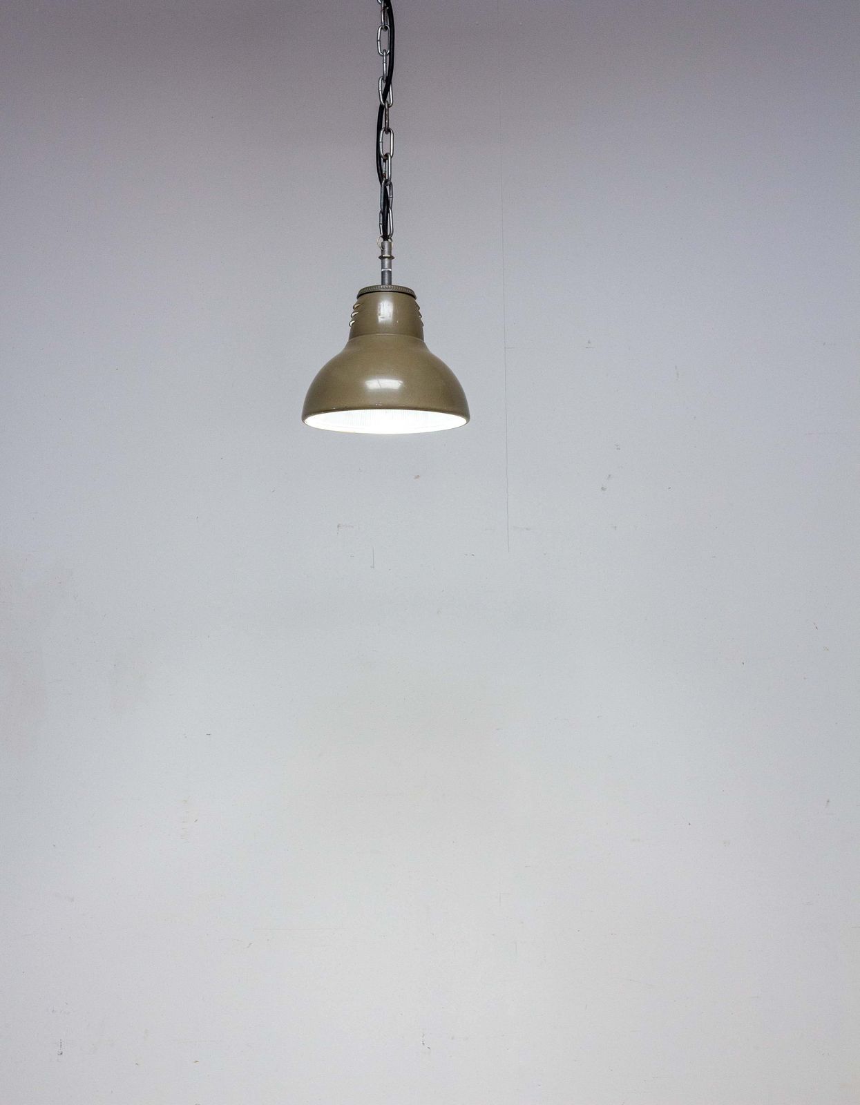 French Tole And Glass Style Holophane Lamp Ceiling Pendant, Circa 1960 photo vinterior