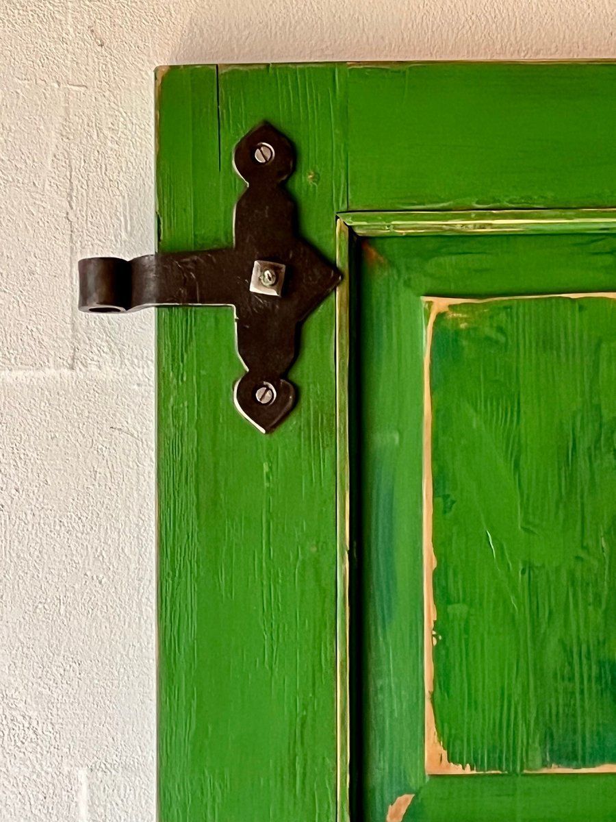 Antique Doors In Green Set Of 2 photo vinterior