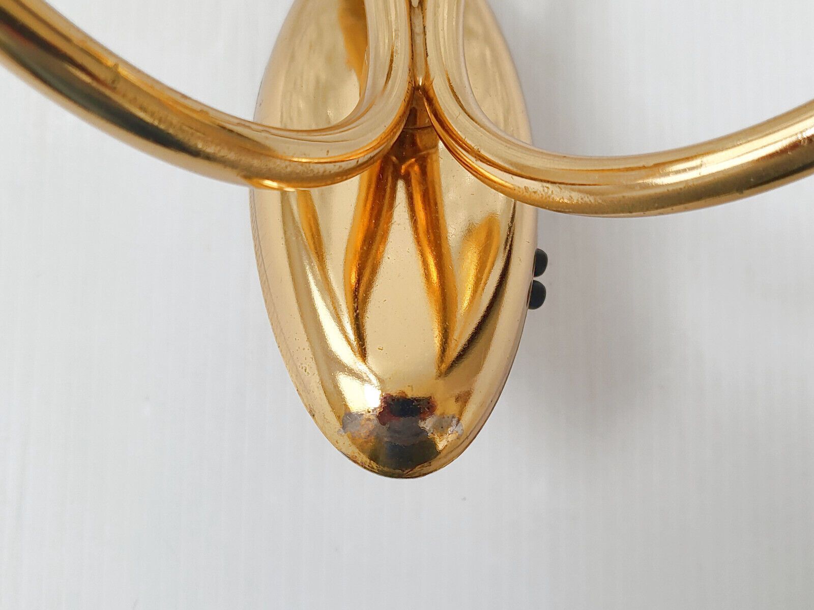 Paar Vintage Wandlampen, Maison Arlus, Glas En Messing, Ca. Jaren 1950 photo vintage