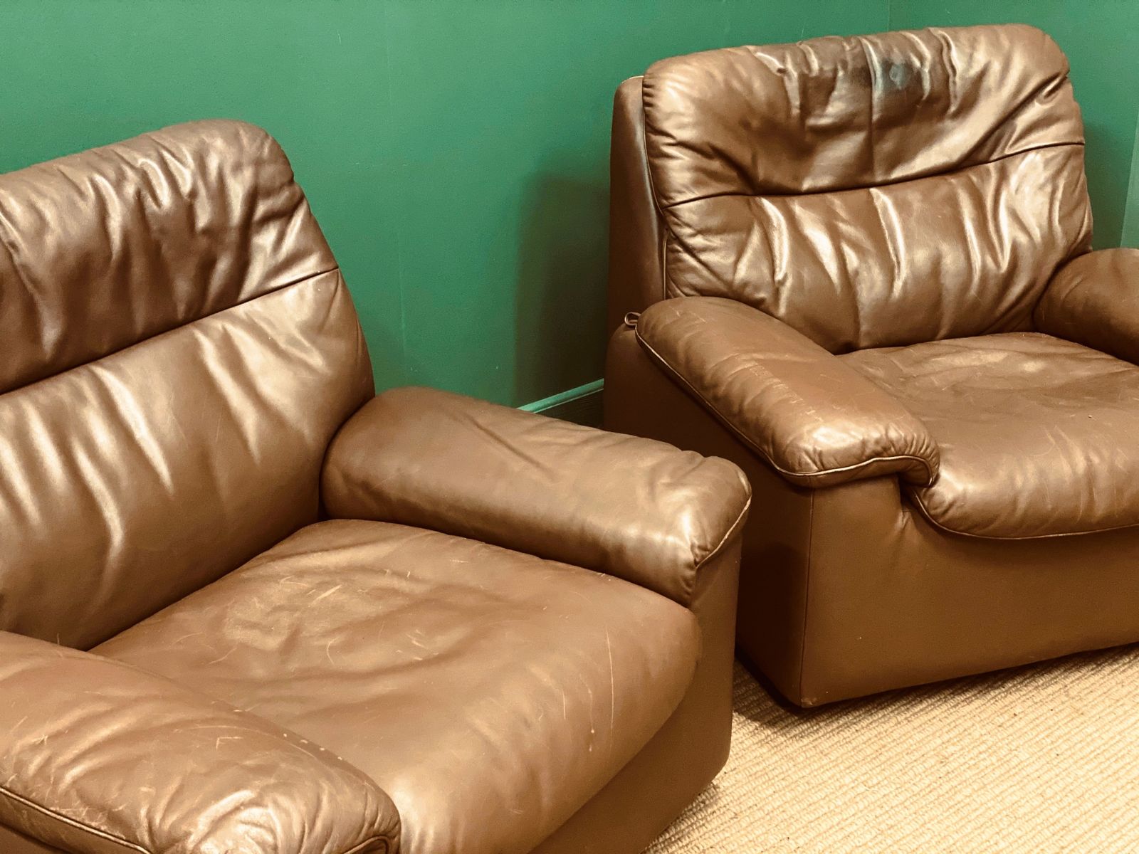 Paar De Sede Club Fauteuils, Model Ds 66 In Cognac Leer, Zwitserland, 1978 Door Carl Larsson photo for sale