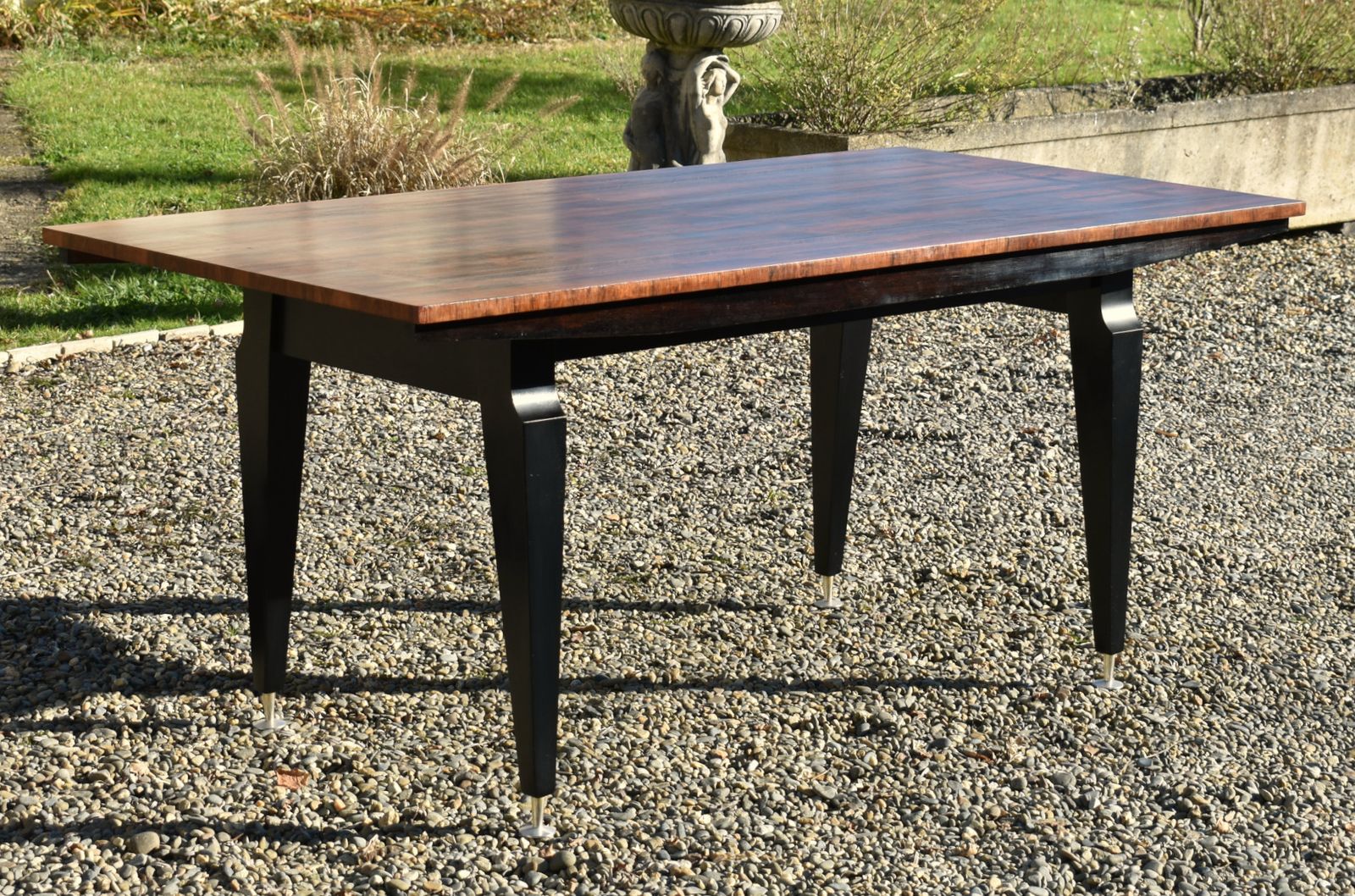 Mid Century French Rosewood Dining Table photo vintage