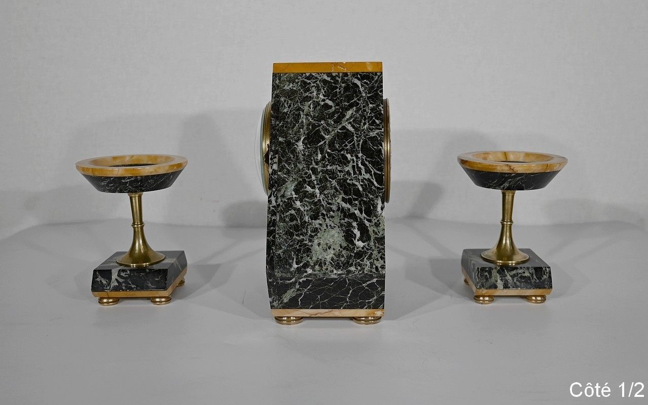 Marble And Bronze Fireplace Trim, Art Deco – 1920 photo vintage