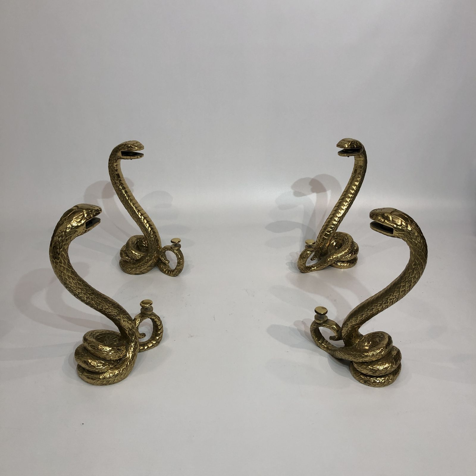 Alain Chevret Brass Snakes Coffee Table 1970s Two Tier Hollywood Regency photo vinterior