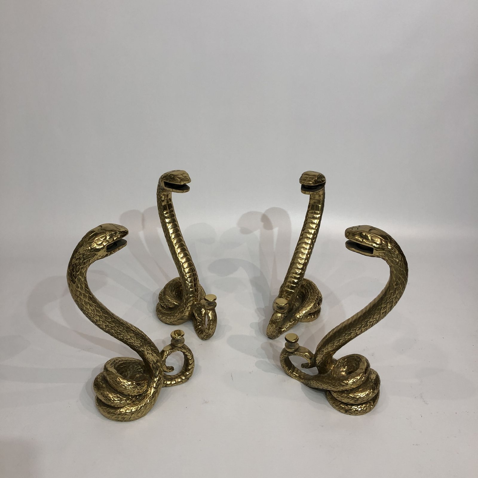 Alain Chevret Brass Snakes Coffee Table 1970s Two Tier Hollywood Regency