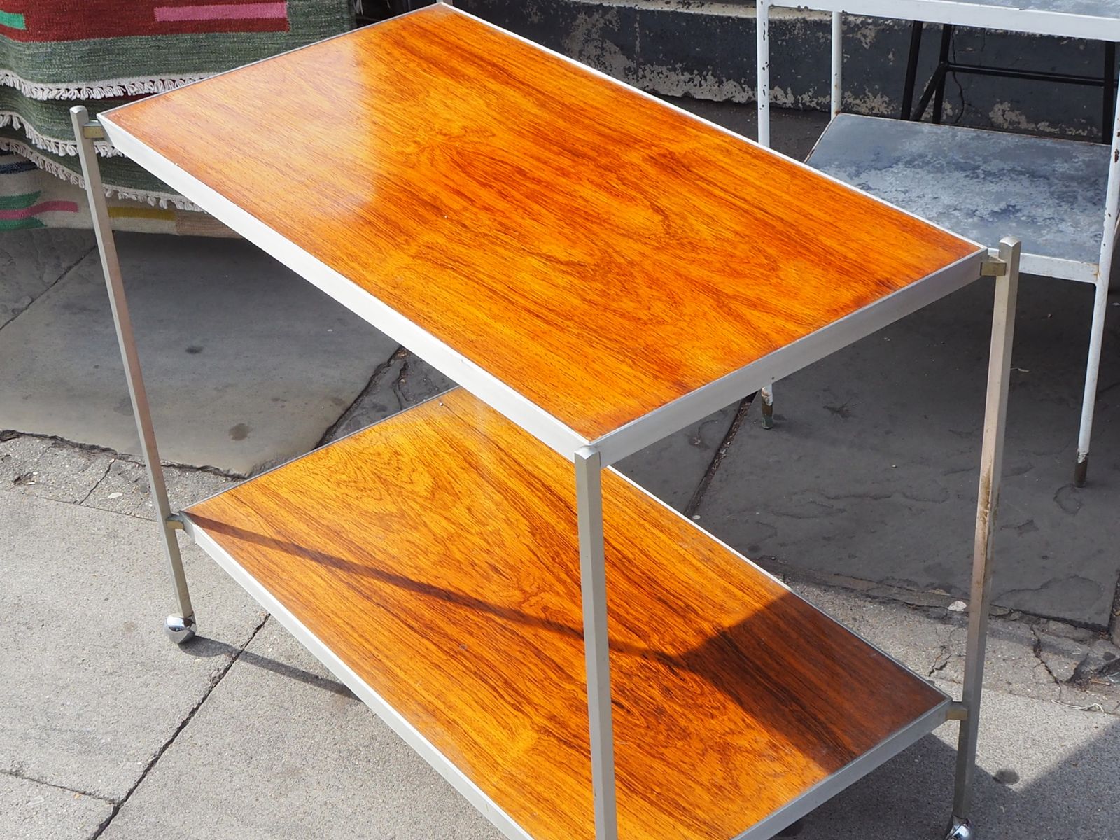 Rosewood And Aluminium Drinks Trolley, Holland photo Furniture
