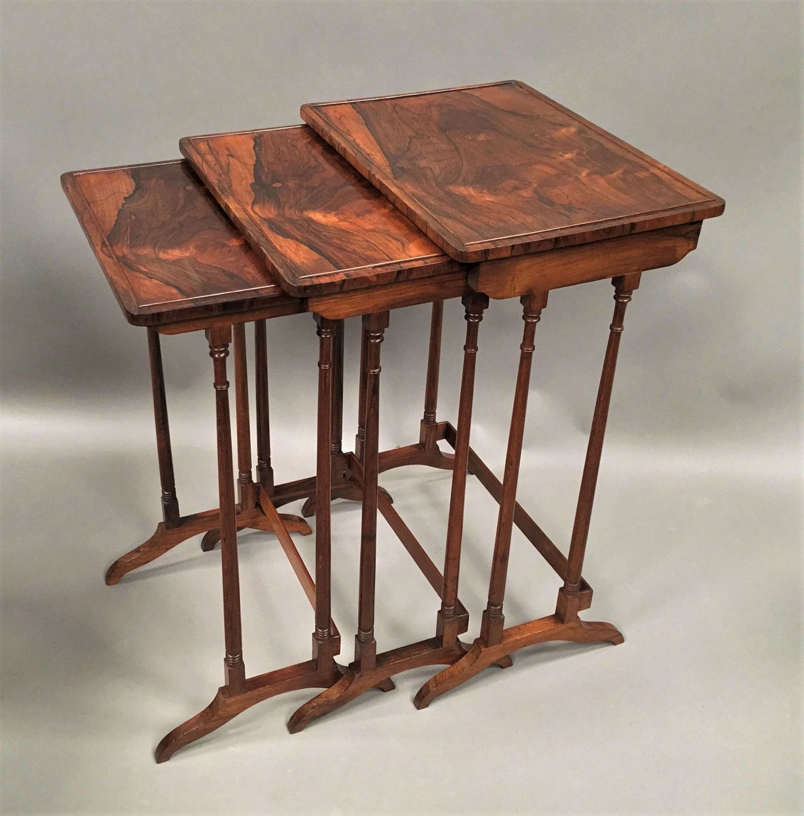 A Fine Regency Rosewood Nest Of 3 Tables
