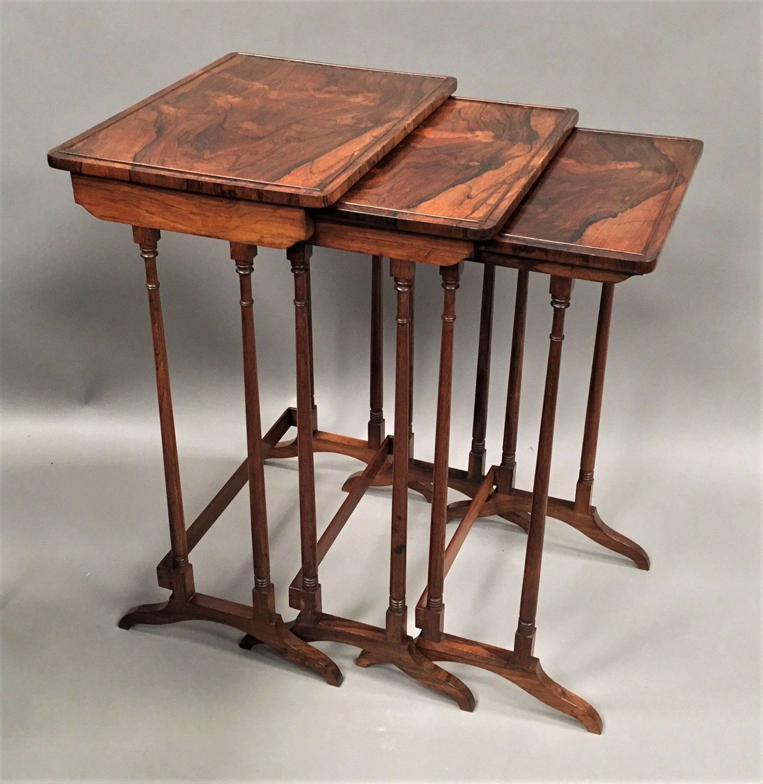 A Fine Regency Rosewood Nest Of 3 Tables photo Furniture