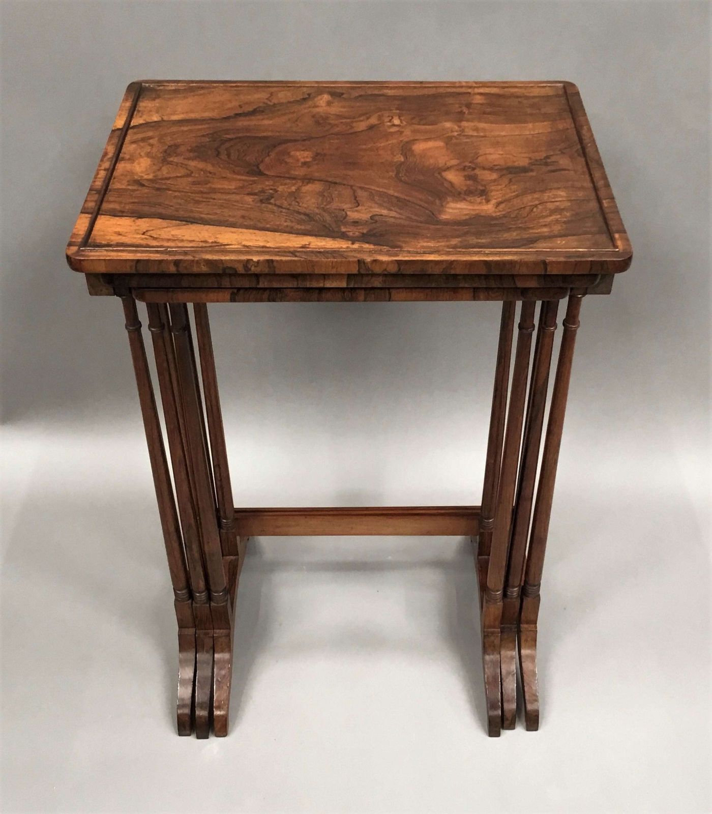A Fine Regency Rosewood Nest Of 3 Tables photo vintage