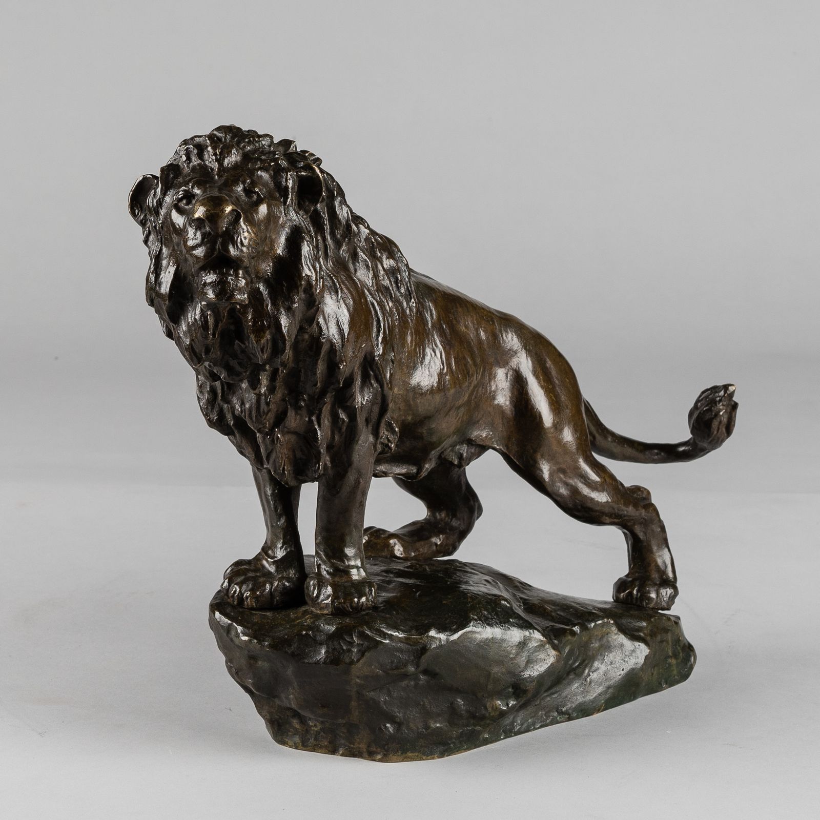 19th Century French Bronze Sculpture Of A Standing Lion photo for sale