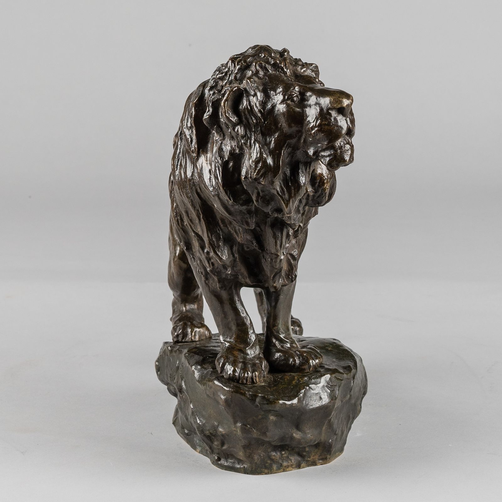 19th Century French Bronze Sculpture Of A Standing Lion photo Art