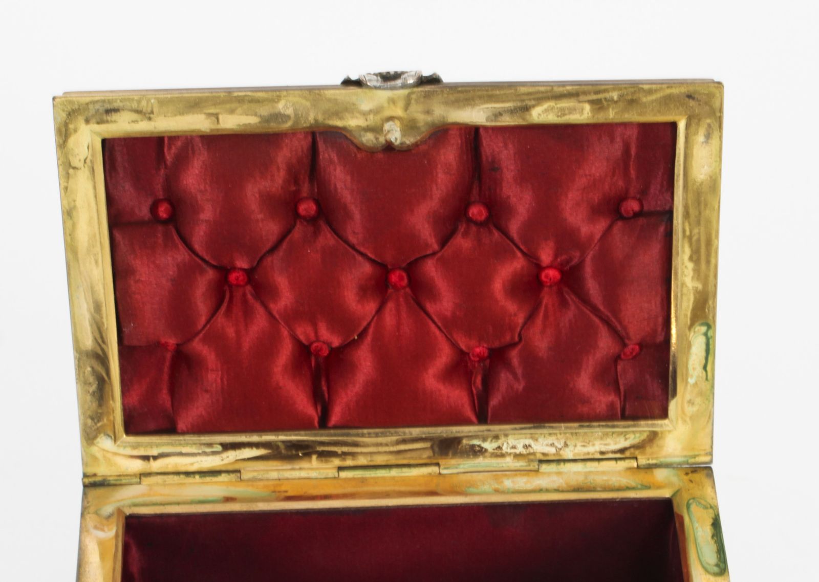 Antique French Silvered & Gilt Jewellery Casket Box  Ab Paris 19th C photo 775.0