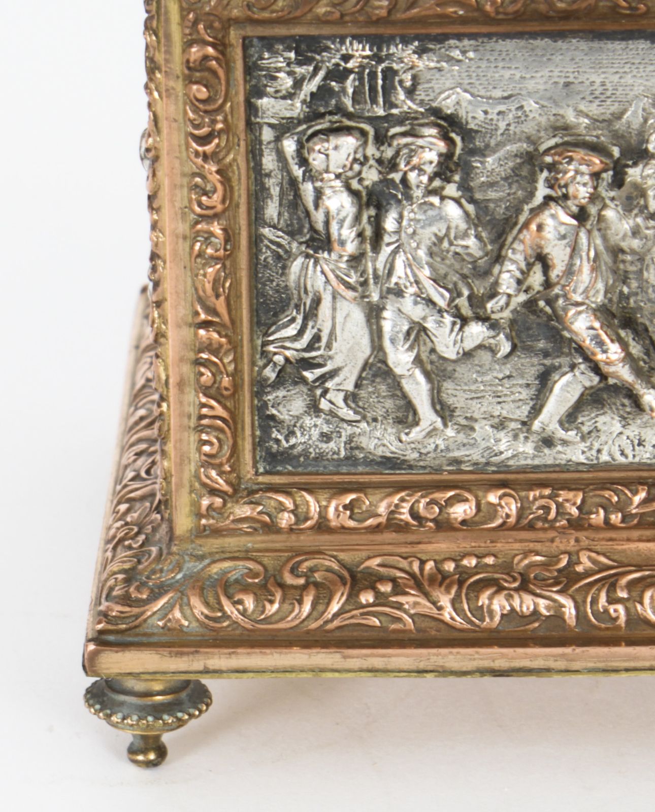 photo buy Antique French Silvered & Gilt Jewellery Casket Box  Ab Paris 19th C