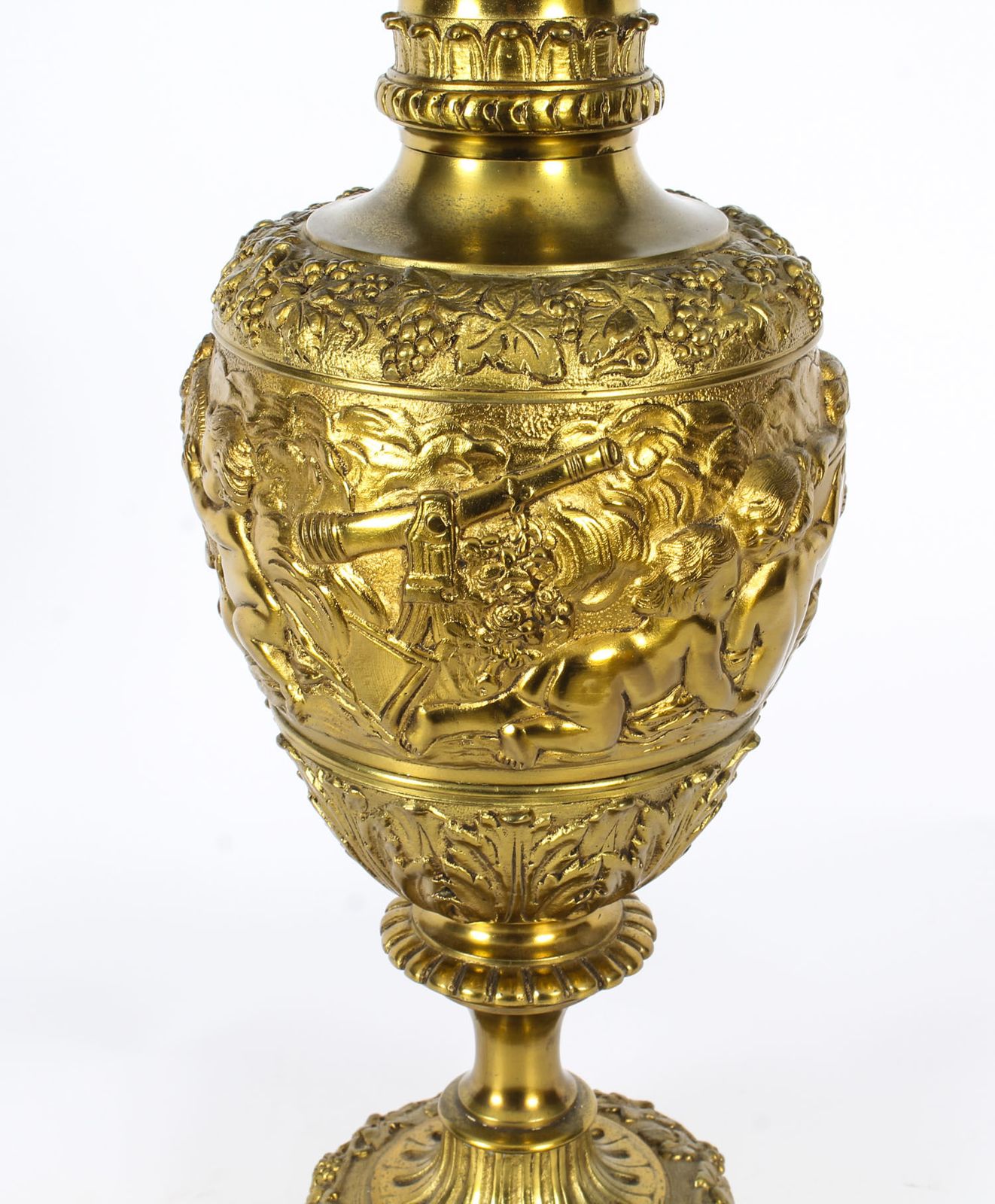 Antique Gilt Bronze Renaissance Revival Table Lamp C1870  19th C photo buy