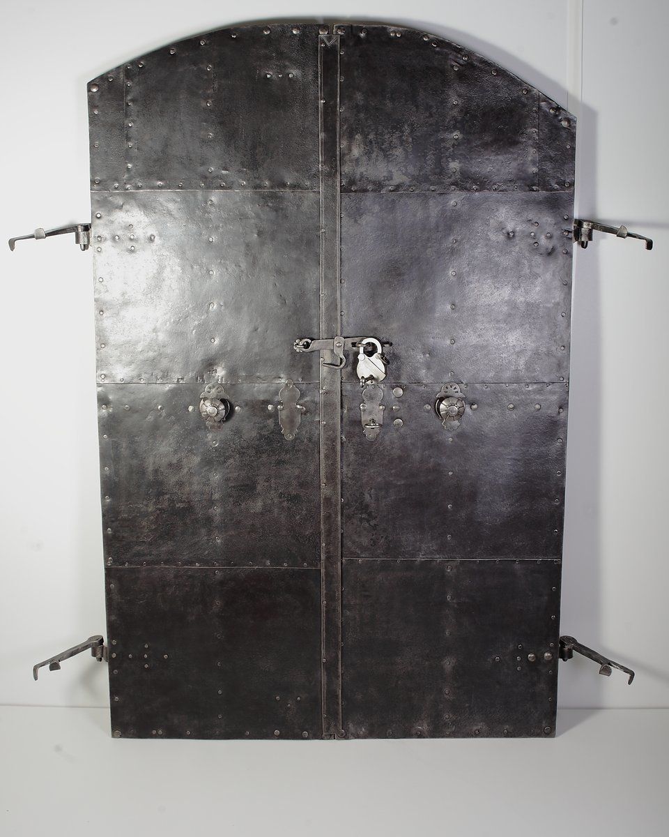 Antique Iron Clad Double Doors, 1800s