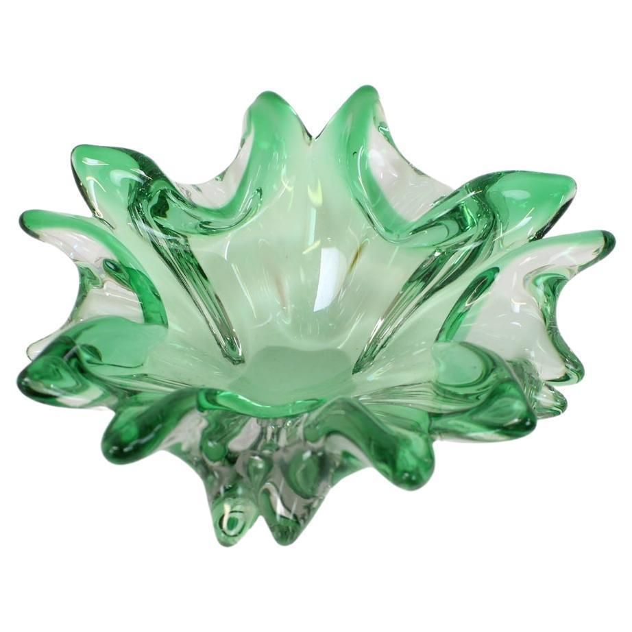 Czech Art Glass Bowl By Josef Hospodka For Chribska Glassworks, 1960's