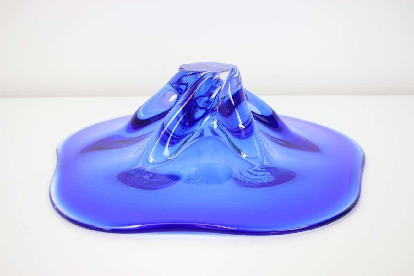 Czech Art Glass Bowl By Josef Hospodka For Chribska Glassworks, 1960's photo buy