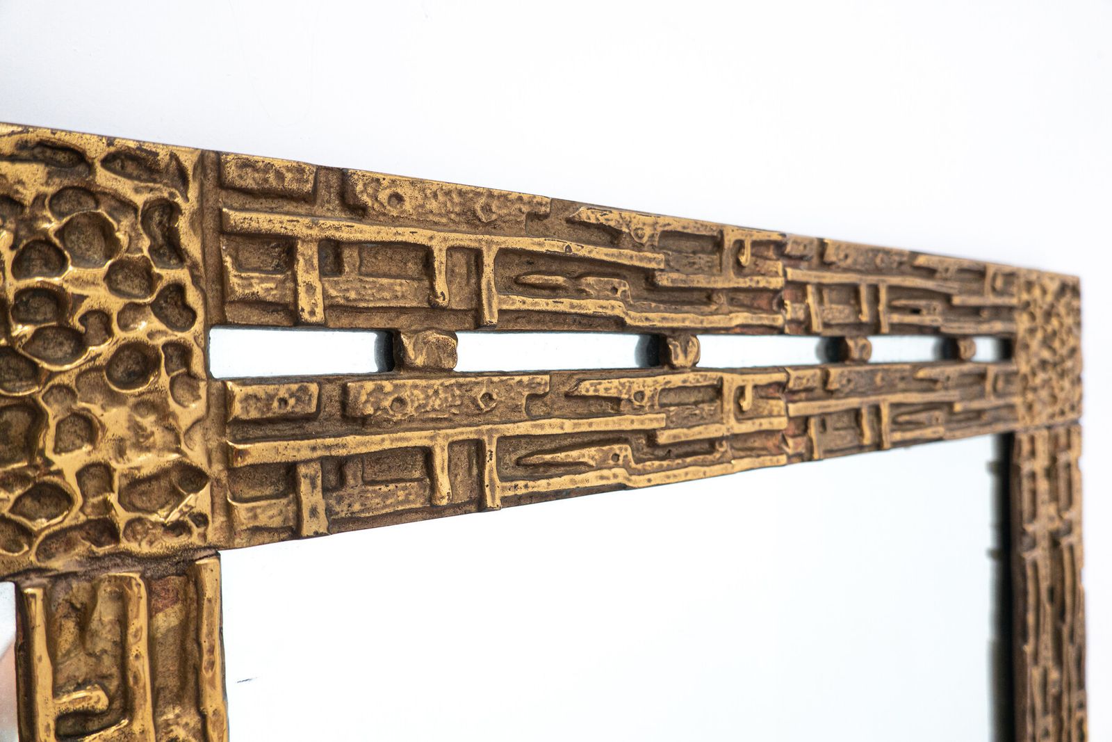 Mid Century Brass Mirror By Luciano Frigerio photo furniture