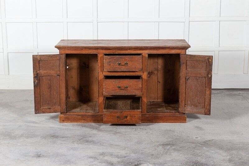 photo vintage English Georgian Pine Country House Dresser Base