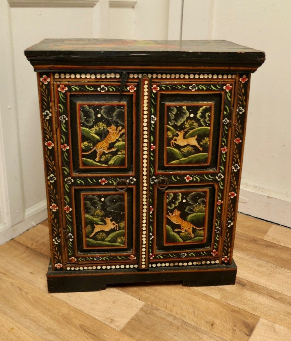 Indian Folk Art Painted Cupboard