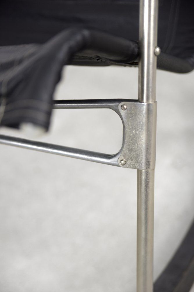photo furniture Postmodern Black Leather Rocking Chair By Takeshi Nii, 1950s