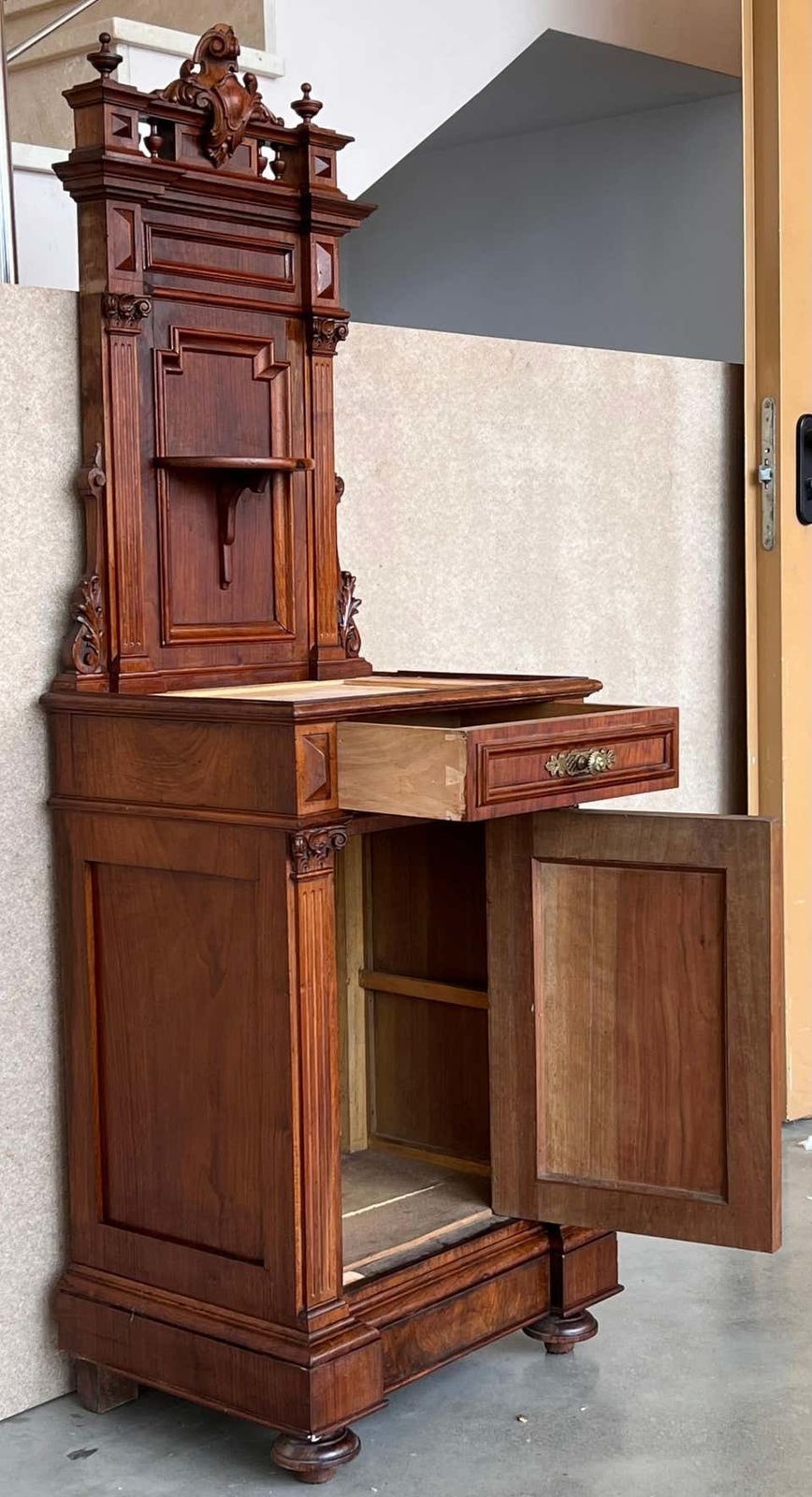 photo for sale Petit meuble de classement néoclassique en noyer, France, XIXe siècle