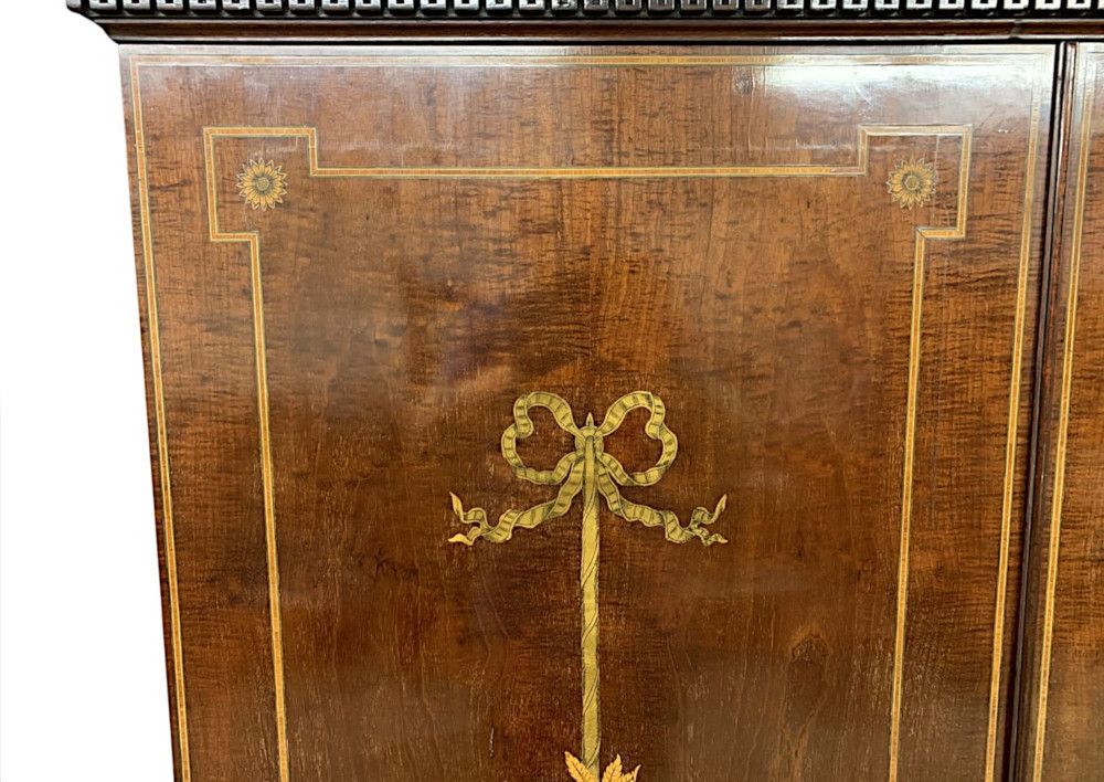 photo buy A Very Rare And Fine Early 19th Century Georgian Inlaid Bureau Bookcase