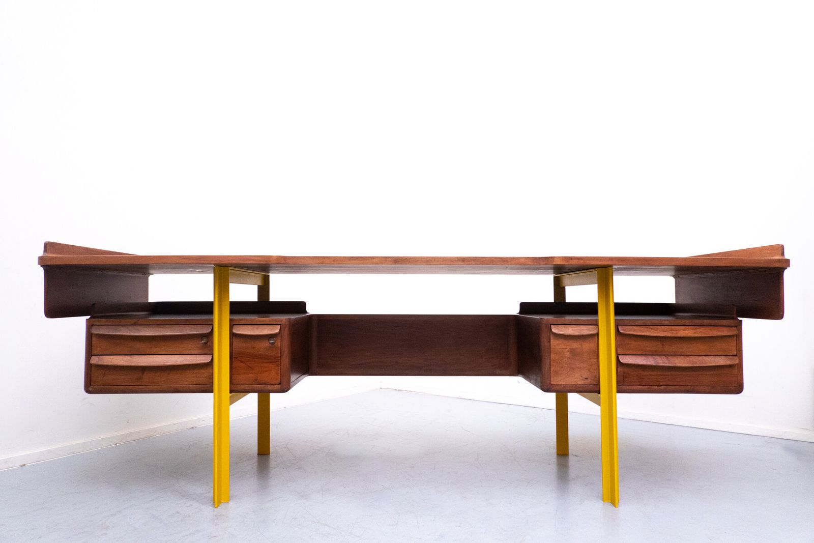 Italian Mid Century Modern Desk In Walnut photo furniture